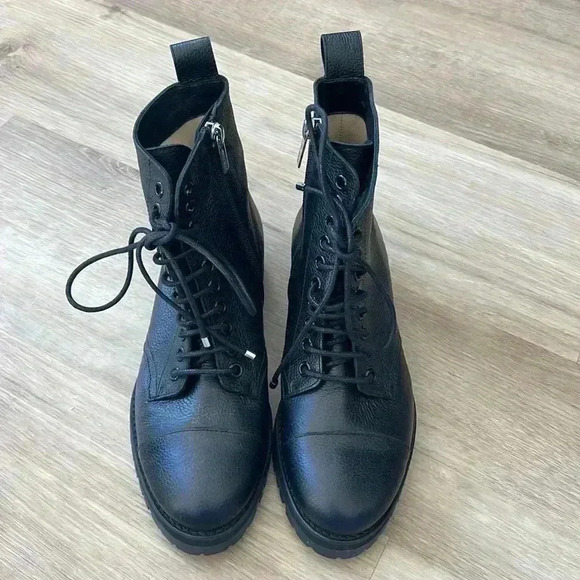 Jimmy Choo Black Side Zip Biker Boot sz 35.5 - Picture 1 of 11